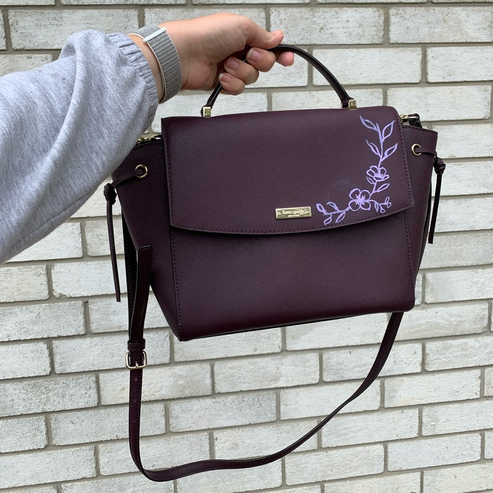 Maroon Handpainted Kate Spade Handbag
